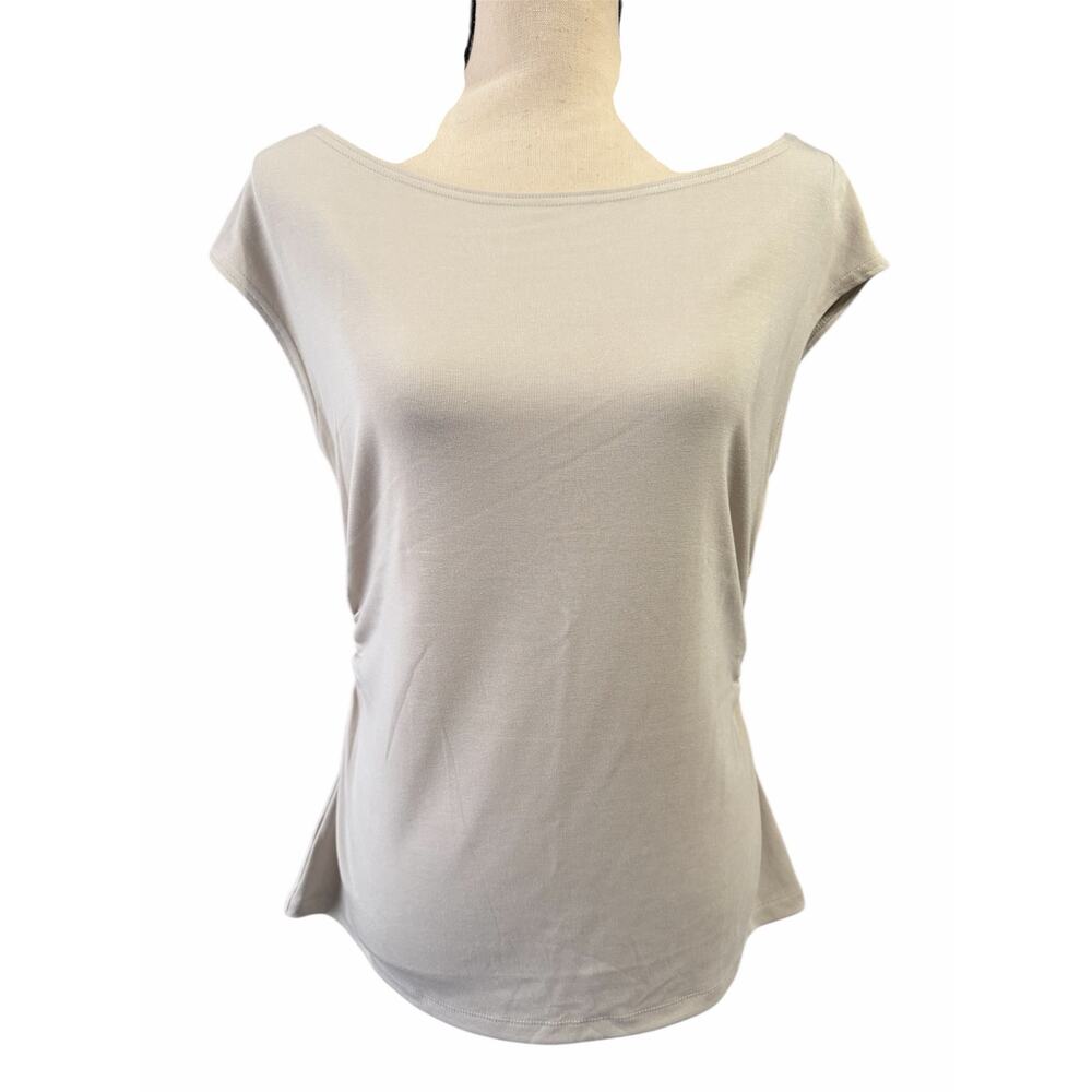Ann Taylor Factory NEW Women's Beige Sleeveless Top Sz L Career Capsule Wardrobe